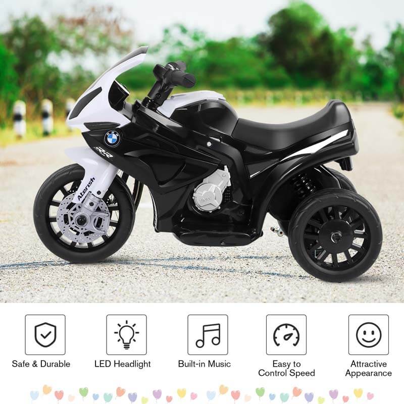 Chairliving 6V BMW Licensed Electric Kids Ride-On Motorcycle Battery Powered 3-Wheel Motorcycle Toy with Headlights