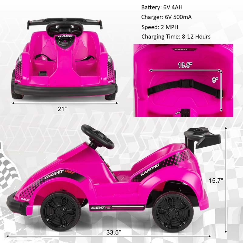 Chairliving 6V Kids Ride On Go Kart Battery Powered Electric Racing Truck Toy Car with Remote Control USB Port
