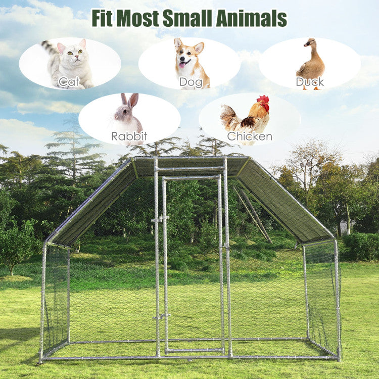 Chairliving 9.5 x 6.5 Feet Large Walk-In Chicken Coop Poultry Cage Outdoor Pen Hen House with Water-Resistant Cover