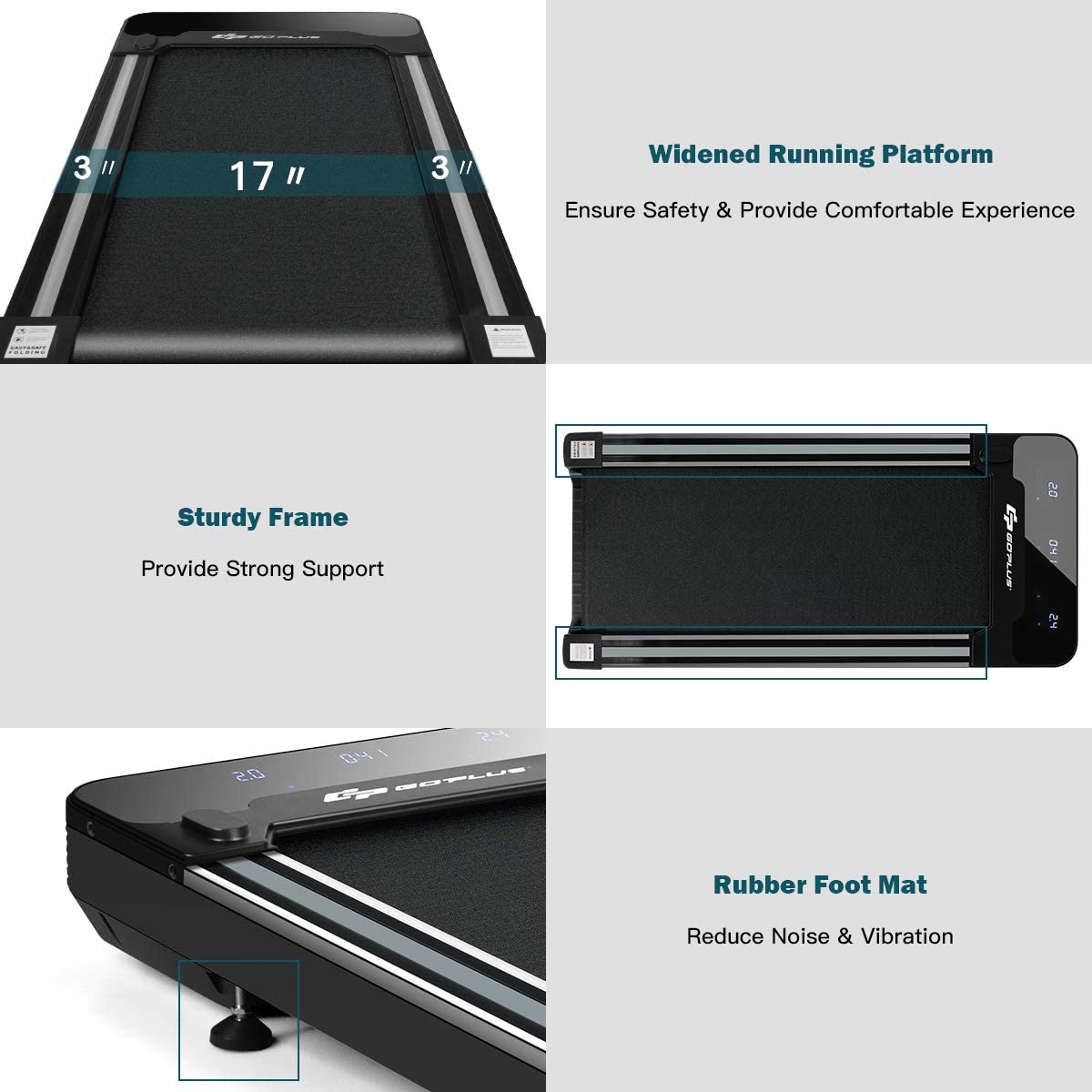 Chairliving Electric Treadmill Walking Pad Under Desk Treadmill with Touchable LED Display and Wireless Remote Control