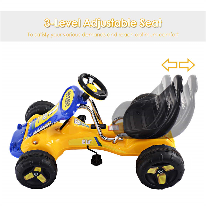Chairliving Kids Pedal Go Kart 4 Wheel Pedal Powered Ride On Toy Car with Adjustable Seat for Boys Girls
