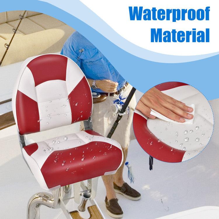 Chairliving Low Back Folding Boat Seat Fishing Chair with Ultra-Thickened High-Density Sponge