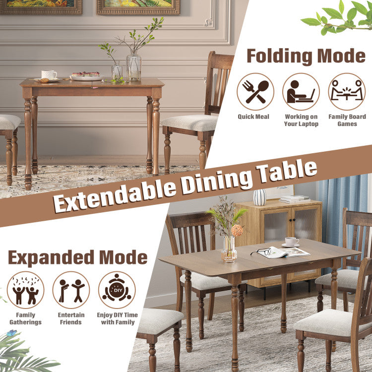 Chairliving Modern Extendable Dining Table Butterfly Leaf Rectangle Tabletop with Hardwood Structure