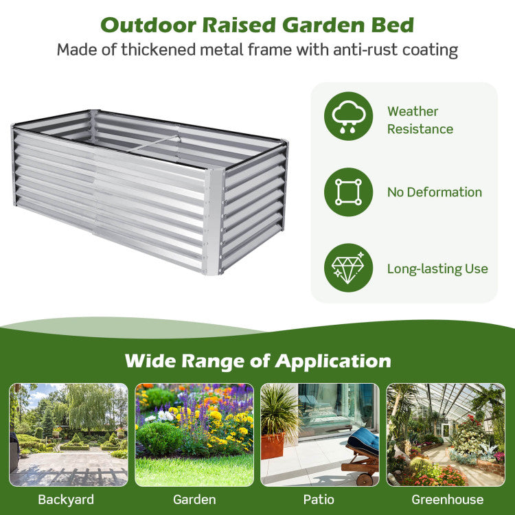 Chairliving Outdoor Metal Planter Raised Garden Bed 269 Gallon Garden Box for Lawn Backyard