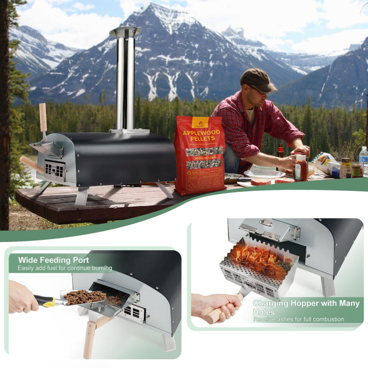 Chairliving Outdoor Portable 2-in-1 Pizza and Grill Oven Wood Pellet Pizza Maker Machine