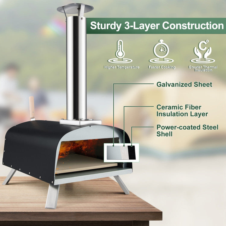Chairliving Outdoor Portable 2-in-1 Pizza and Grill Oven Wood Pellet Pizza Maker Machine