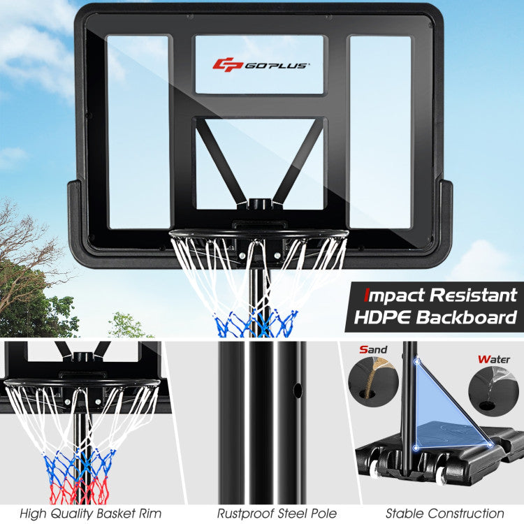 Chairliving Outdoor Portable Basketball Hoop Stand Goal System with Adjustable Height and Shatterproof Backboard