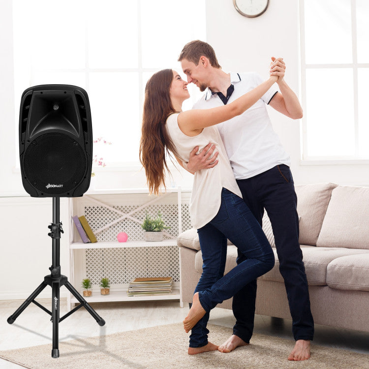 Chairliving Portable 1600W Dual Powered PA Speaker System Combo Set Sonart All-in-one Speaker Set with Remote Control 2 Speaker Stands
