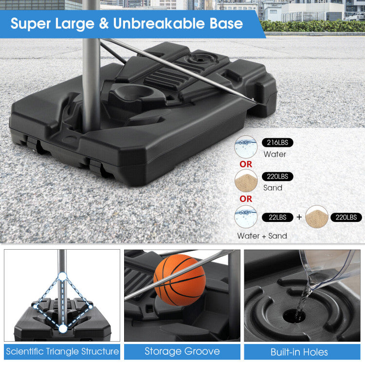 Chairliving Portable Basketball Hoop Height Adjustable Basketball Goal System with Shatterproof PVC Backboard
