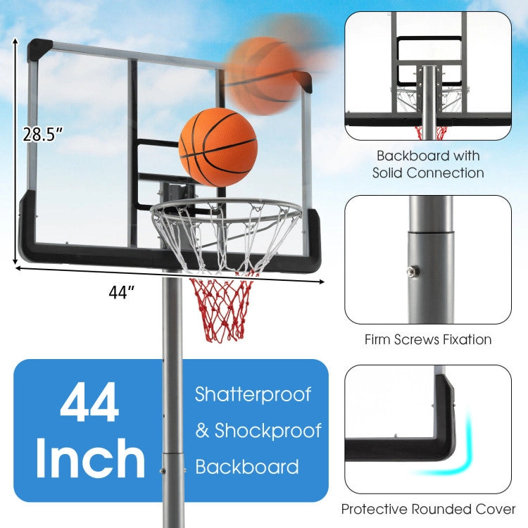 Chairliving Portable Basketball Hoop Height Adjustable Basketball Goal System with Shatterproof PVC Backboard