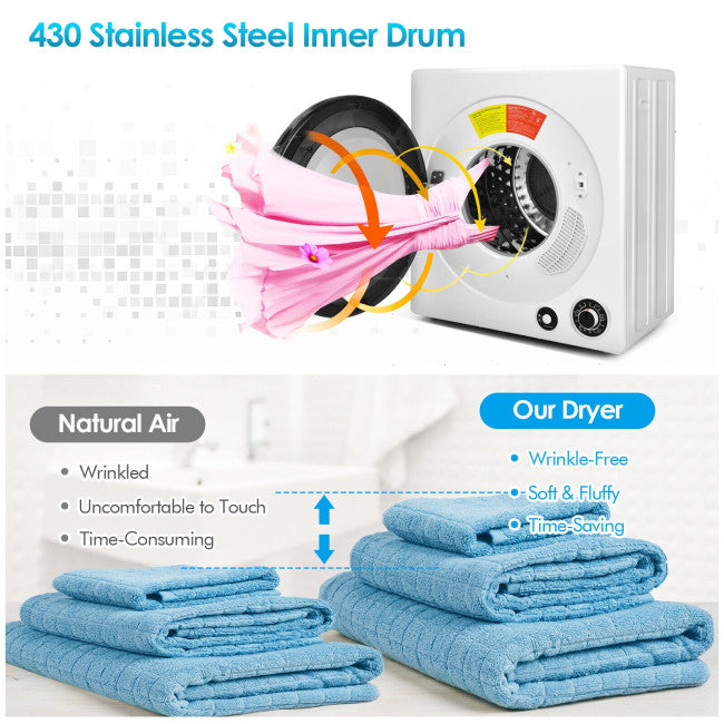 Chairliving 1350W Electric Portable Clothes Dryer 13.2lbs Front Load Compact Tumble Laundry Dryer with 4 Drying Modes
