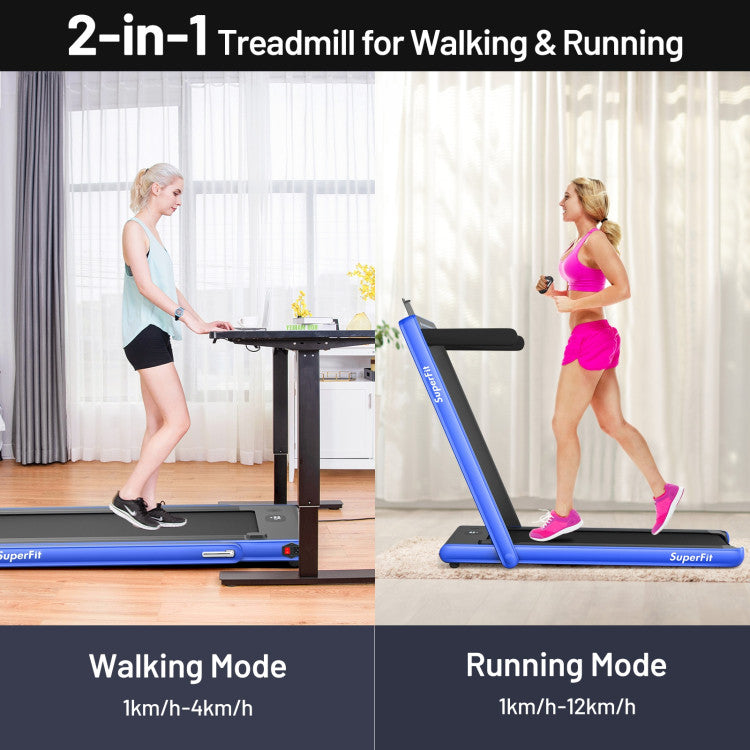 Chairliving 2-in-1 Folding Electric Motorized Treadmill with Remote Control and Dual Display