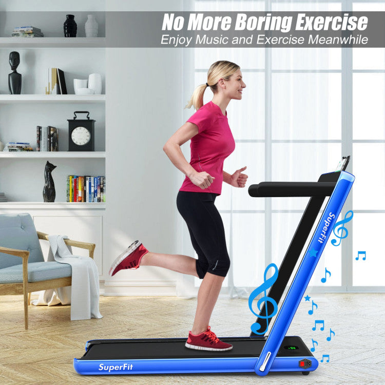 Chairliving 2 in 1 Folding Electric Treadmill 2.25HP Running Machine with LED Display and Remote Control