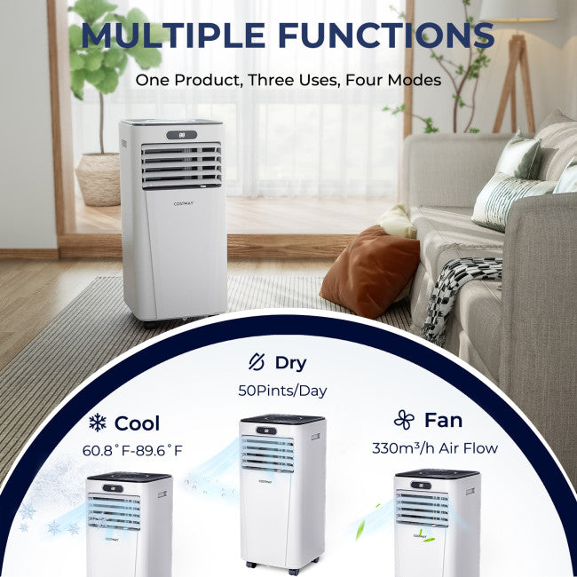 Chairliving 3-in-1 Portable Air Conditioner 10000BTU Air Cooler Fan with 24H Timer Function and Remote Control