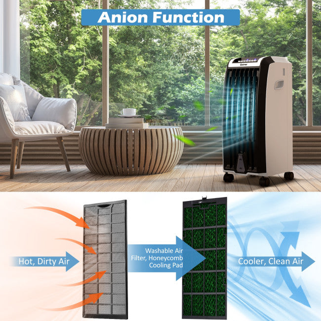 Chairliving 3 In 1 Evaporative Air Cooler Portable Tower Fan Humidifier with 3 Wind Modes and Remote Control