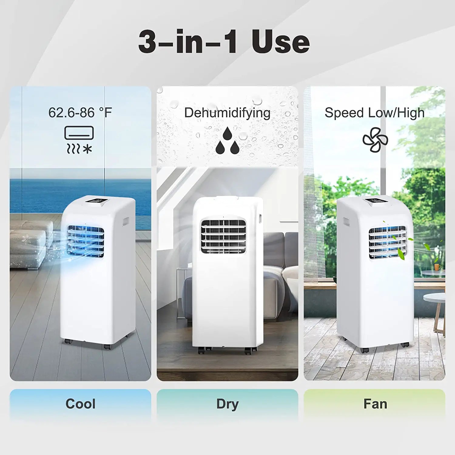 Chairliving 8000 BTU Portable Air Conditioner Cooler with Dehumidifier Function and Remote Control
