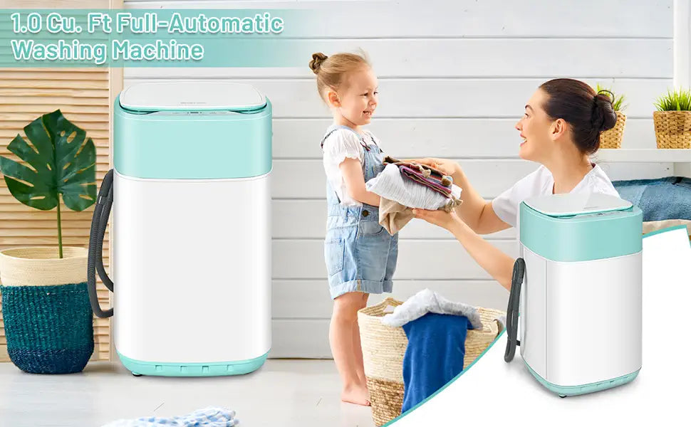 Chairliving 8lbs Portable Fully Automatic Washing Machine Compact Laundry Washer and Dryer with Drain Pump