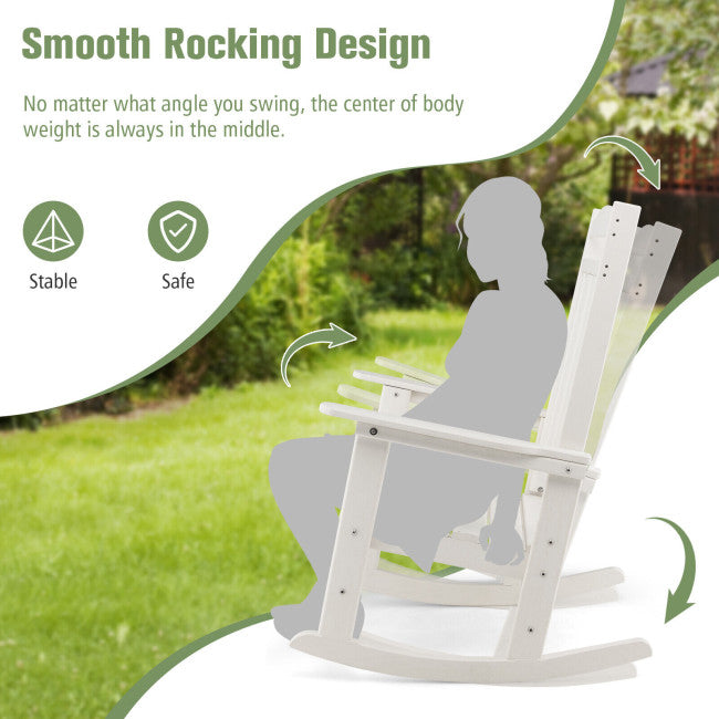 Chairliving All-Weather Patio Rocking Chair Outdoor HDPE Rocker Chair with 330 lbs Weight Capacity