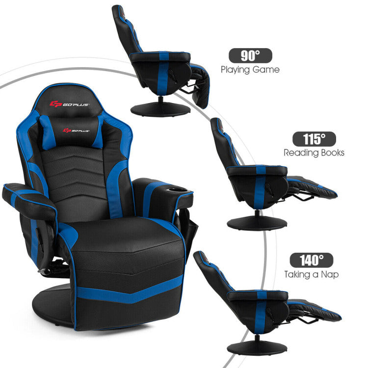 Chairliving Ergonomic High Back PU Leather Computer Office Chair Swivel Massage Gaming Recliner with Adjustable Backrest and Footrest