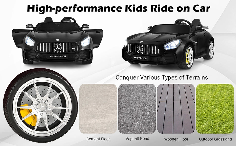 Chairlivng 12V Kids Ride On Electric Car Licensed Mercedes Benz AMG GTR Motorized Vehicles with Remote Control