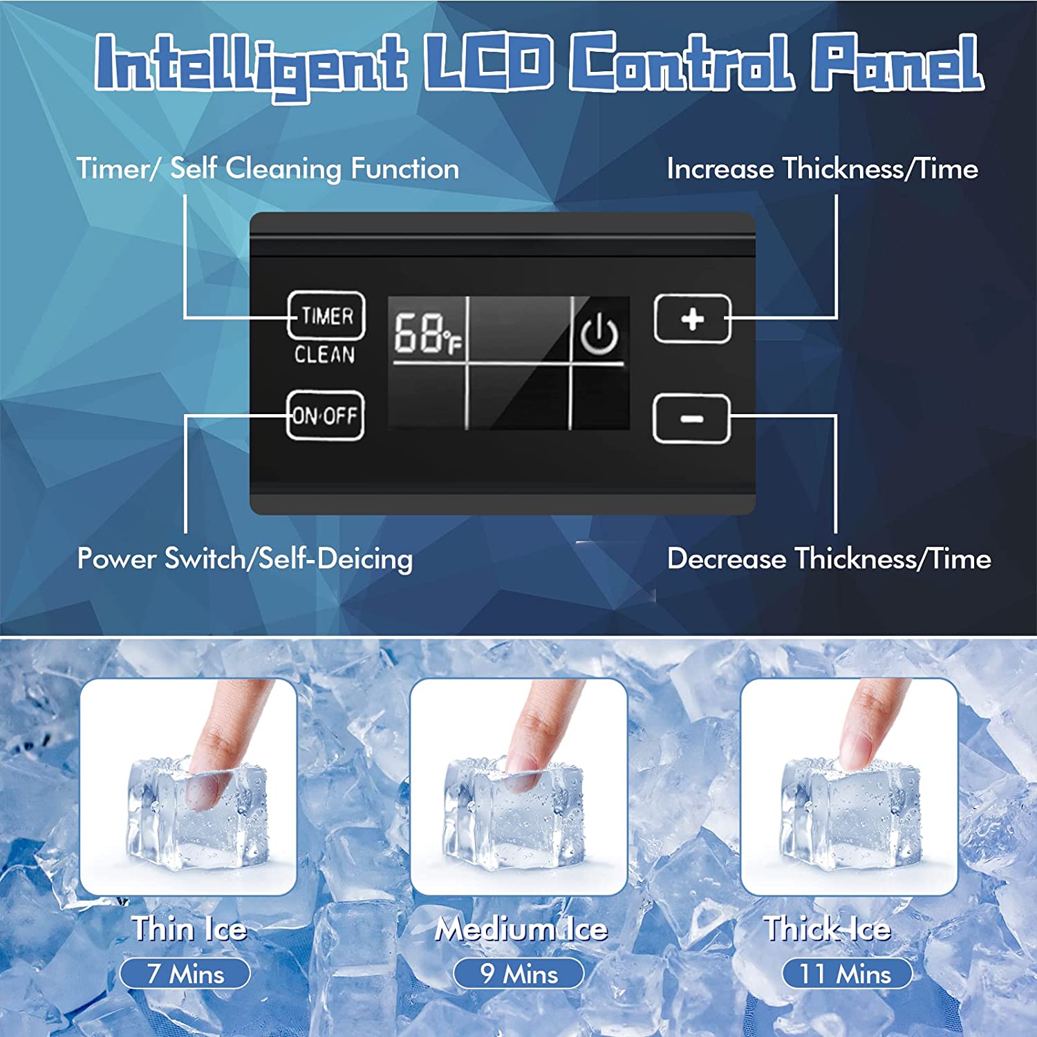 Commercial Ice Cube Maker 80LBS 24H Freestanding and Under Counter 115V Industrial Ice Machine with 25 LBS Ice Bin and Drain Pump