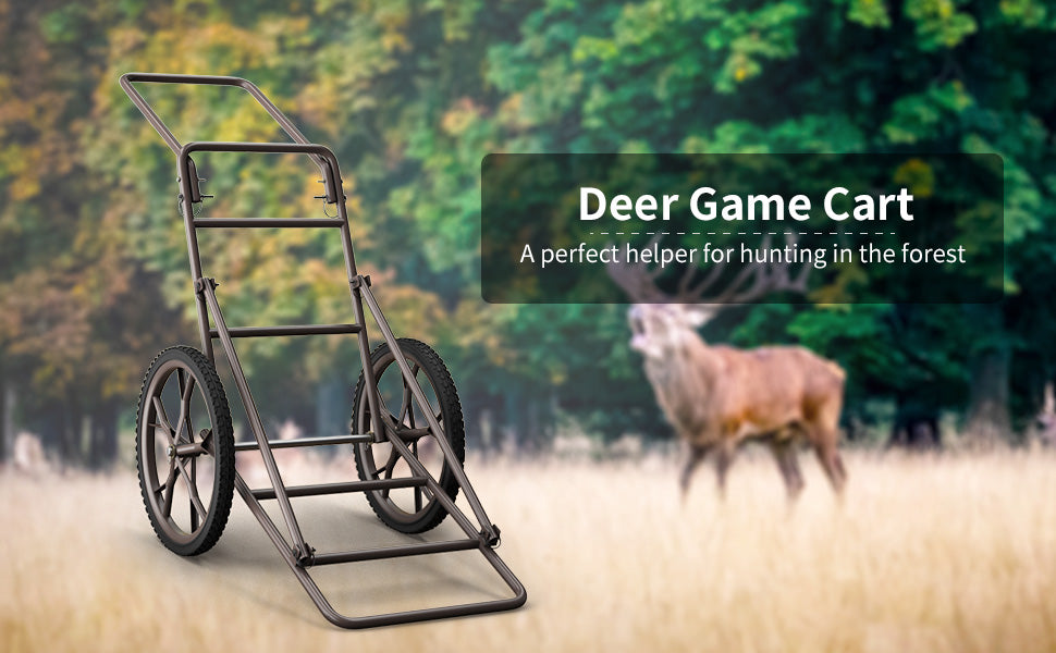 Chairliving Foldable Deer Game Cart 500 lbs Heavy Duty Utility Hauling Dolly Cart with 17 Rubber Wheels