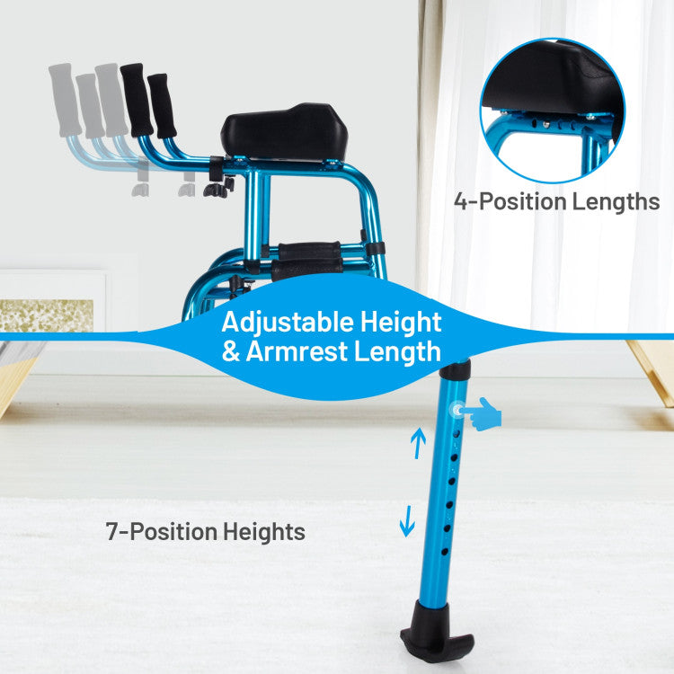 Foldable Standard Walker Height Adjustable Aluminum Alloy Rehabilitation Upright Walker