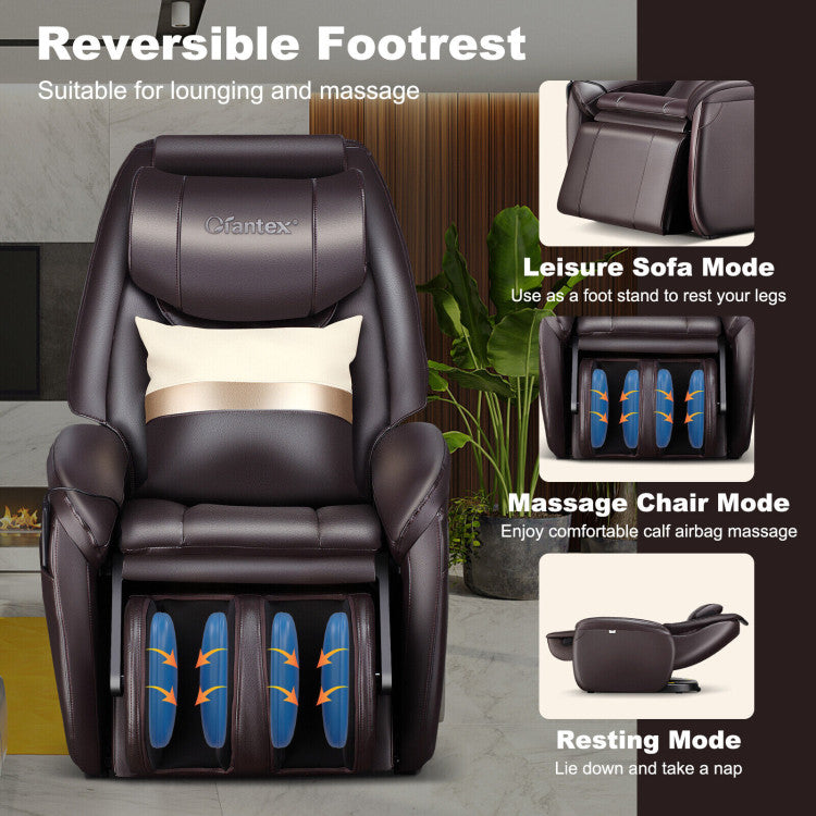 Full Body Massage Chair Zero Gravity SL Track Electric Recliner with Reversible Footrest and Automatic Shoulder Detection