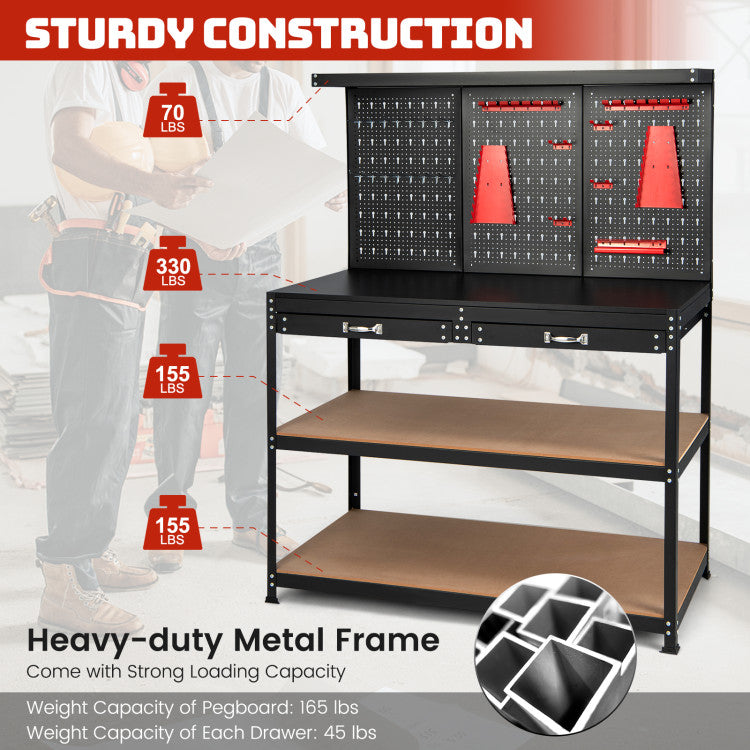 Heavy Duty Workbench Garage Work Table Tool Bench