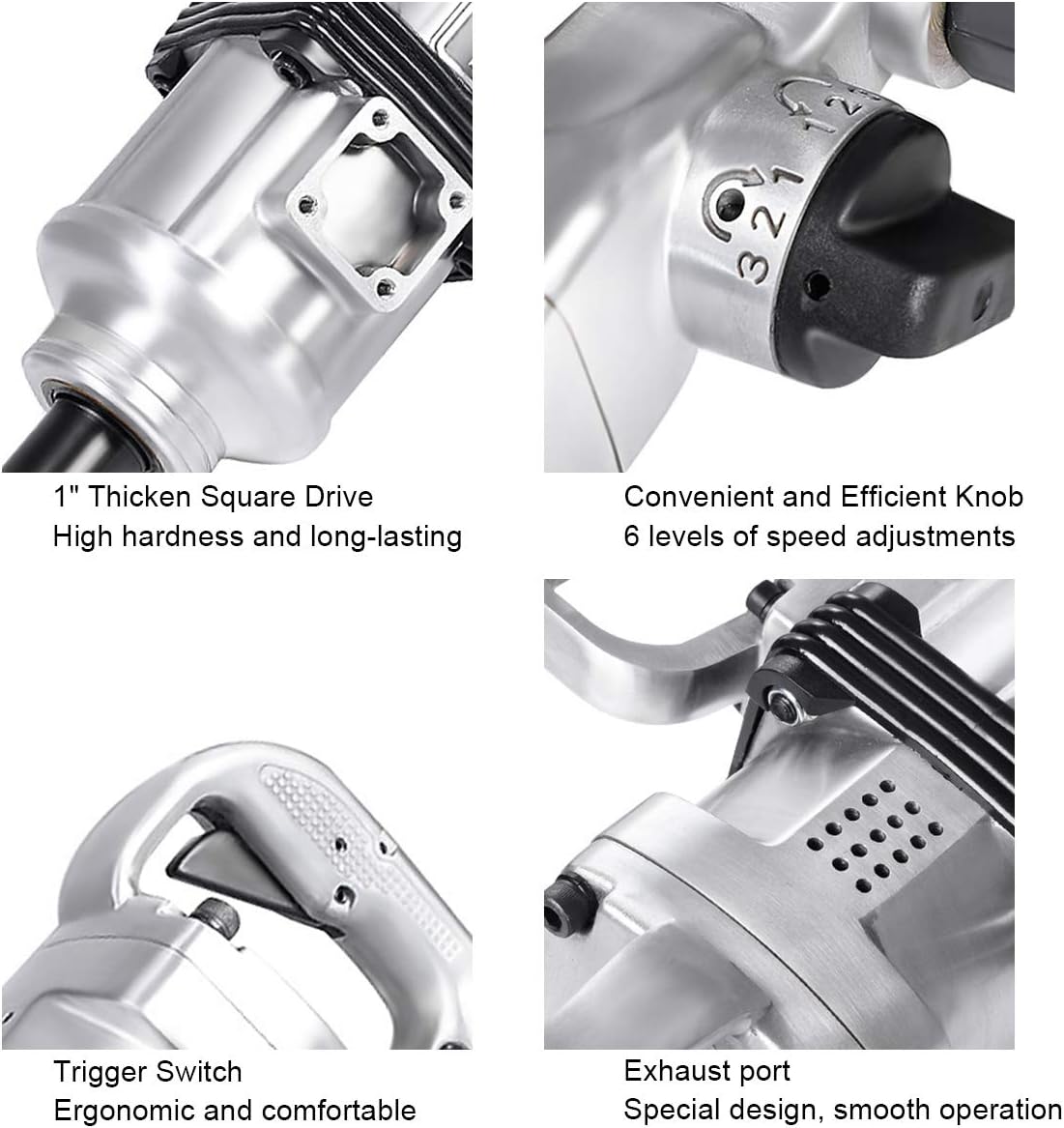 Heavy Duty long shank Air Impact Wrench Gun with 1 2 NPT Air Inlet and Carrying Case for Car Truck Tire