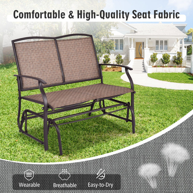 Iron Patio Rocking Chair Swing Chair Lounge Glider for Garden Backyard Pool