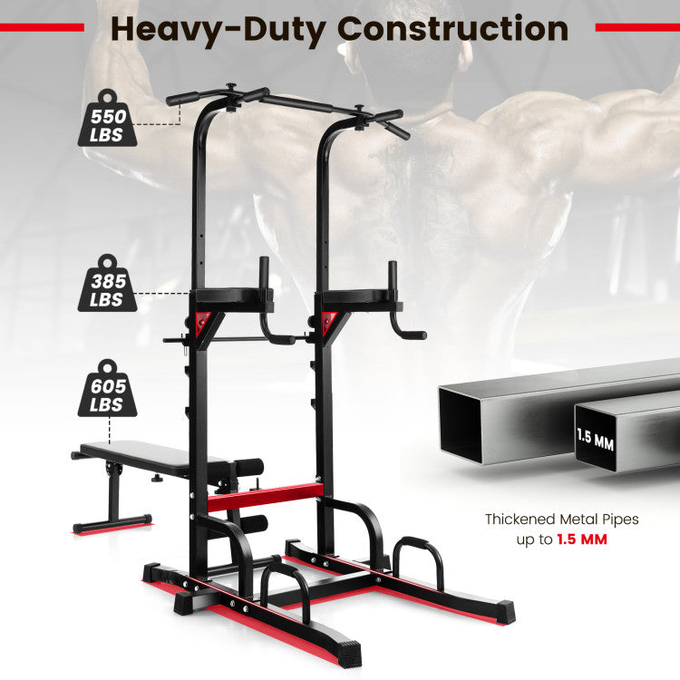 Multifunctional Home Gym Pull-Up Bar Stand Dip Station Power Tower Fitness Equipment