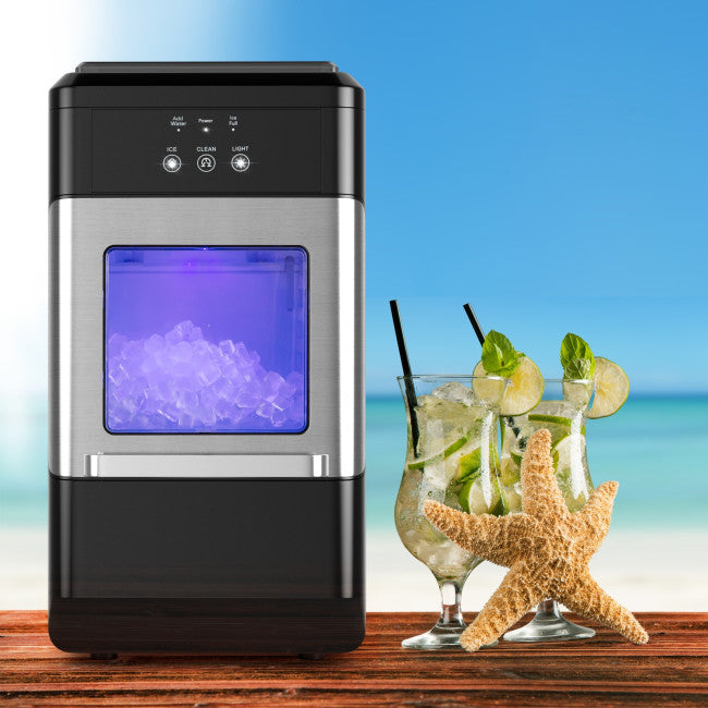 Nugget Ice Maker Countertop 44lbs Per Day with Self-Cleaning and Ice Scoop for Home Kitchen