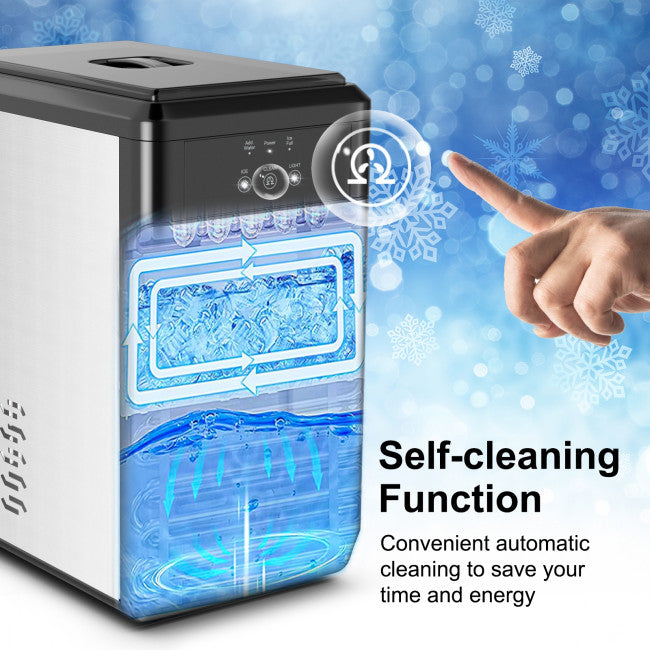 Nugget Ice Maker Countertop 44lbs Per Day with Self-Cleaning and Ice Scoop for Home Kitchen