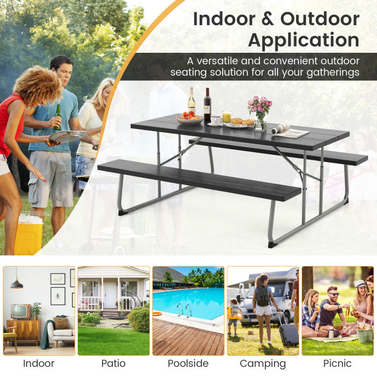 Outdoor-All-Weather-HDPE-Camping-Table-Set-Foldable-Picnic-Dining-Table-Bench-Set-with-Umbrella-Hole