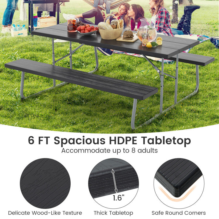 Outdoor-All-Weather-HDPE-Camping-Table-Set-Foldable-Picnic-Dining-Table-Bench-Set-with-Umbrella-Hole