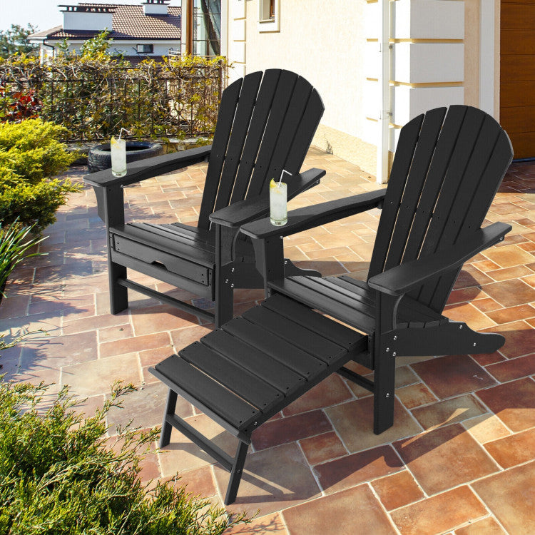 Outdoor Folding HDPE Adirondack Chair Patio Lounge Chair