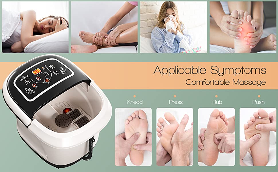Portable Foot Spa Bath Massager with Remote Control and Heat Vibration
