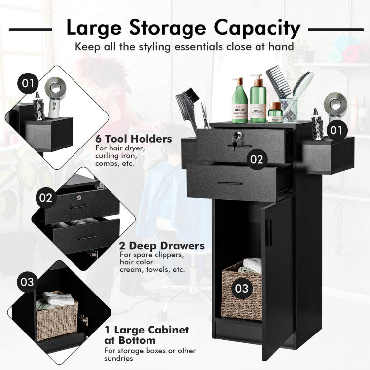 Beauty Styling Station Salon Cabinet Storage Organizer Barber Hair  Equipment