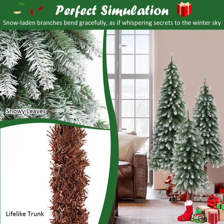 Set of 3 Pre-Lit Christmas Tree with LED lights