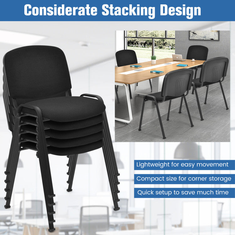 chairliving Set of 5 Conference Chair Stackable Side Chair Reception Executive Office Chair Set with Upholstered Seat