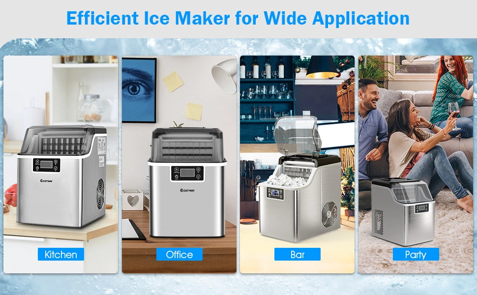 40LBS/24H Portable Ice Maker Countertop Ice Machine with Top