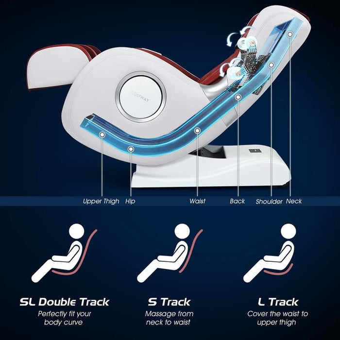 Zero Gravity Full Body SL Track Massage Recliner with Patented Pop-up Hand Massager & Air Pressure Massage Back Heater