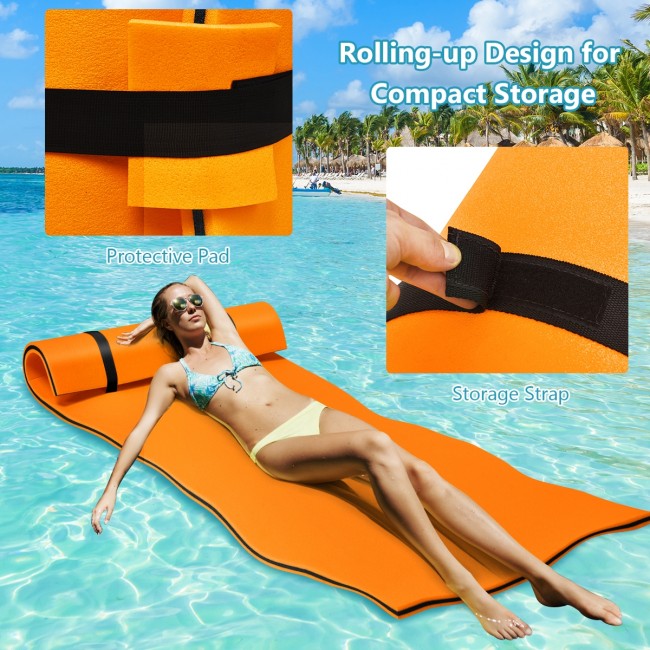 3-Layer Floating Water Pad Tear-Resistant Floating Mat for Water Recreation and Relaxing