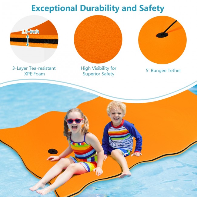 3-Layer Floating Water Pad Tear-Resistant Floating Mat for Water Recreation and Relaxing