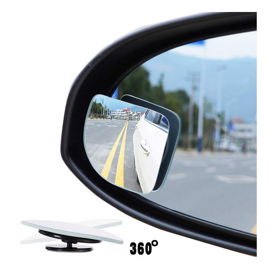3R Flexible 360 degree Adjustable 2 Way Blind Spot Mirror Round