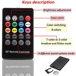 Multicolor Car Atmosphere Ambient Wireless Bluetooth Lighting Kit With  Remote
