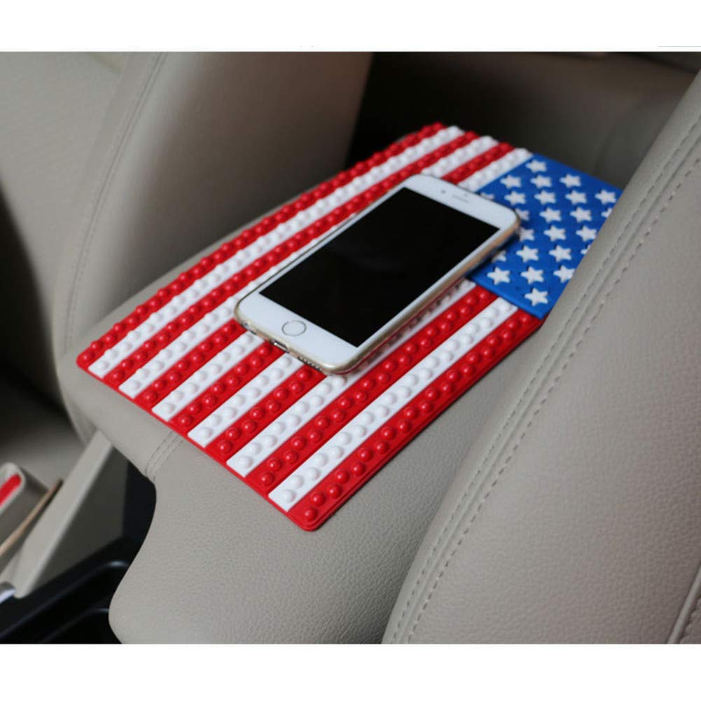 Fab Auto Accessories Anti Non Slip USA Flag Design Dashboard Mat Universal  For All Types Of Cars & For Renault Koleos whiteUSA Dashboard Mat-485