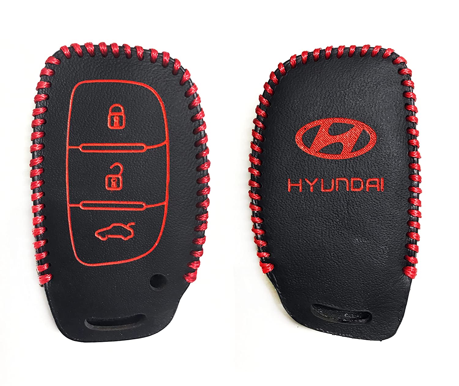 KMH Aluminium Alloy with Leather Car Key Cover Compatible for Toyota Innova  Crysta | Hilux 2022 Key Cover 2 Button Smart Key
