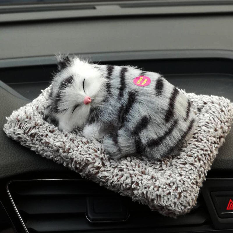 Cat Cute Car Ornament, Grey Cat Car Accessory, Cat Car Dashboard